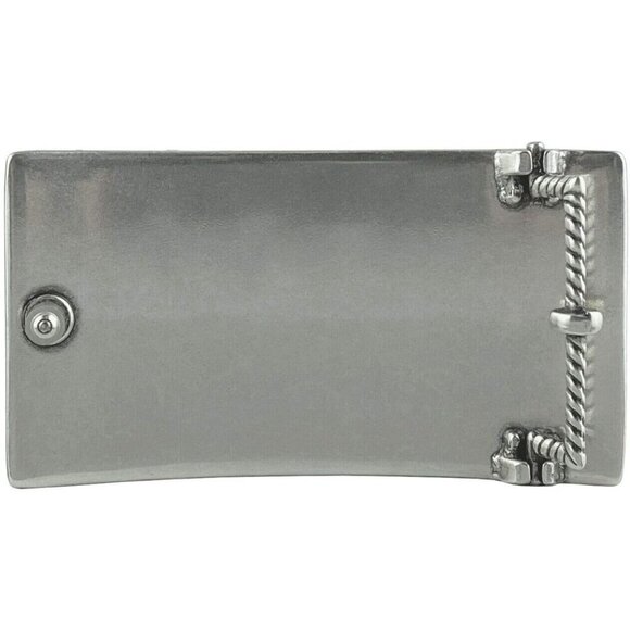 Women\'s Silver Rhinestone Crystal Antique Brass Rectangle Floral Belt Buckle main image 4